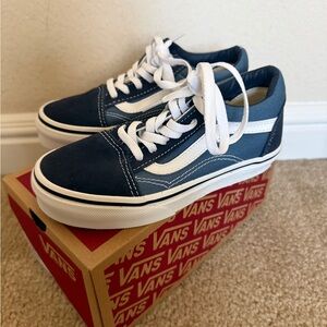 Vans Kids Navy and White Sneakers